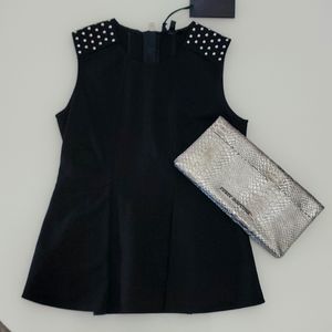 NWT Belstaff peplum top sleeveless w/studded shoulders